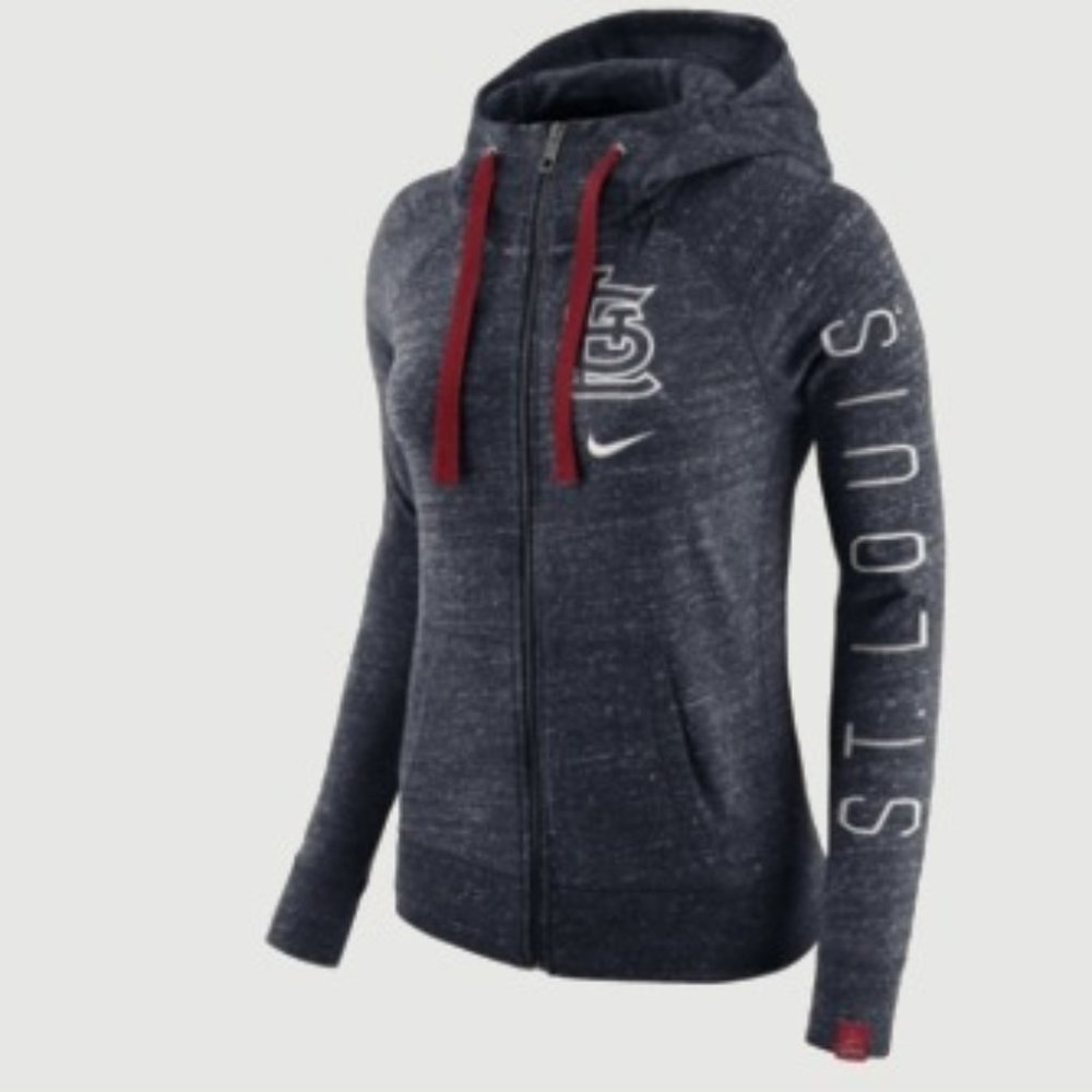 NIKE Women's St. Louis Cardinals Gym Vintage Full Zip Hooded Sweatshirt NWT